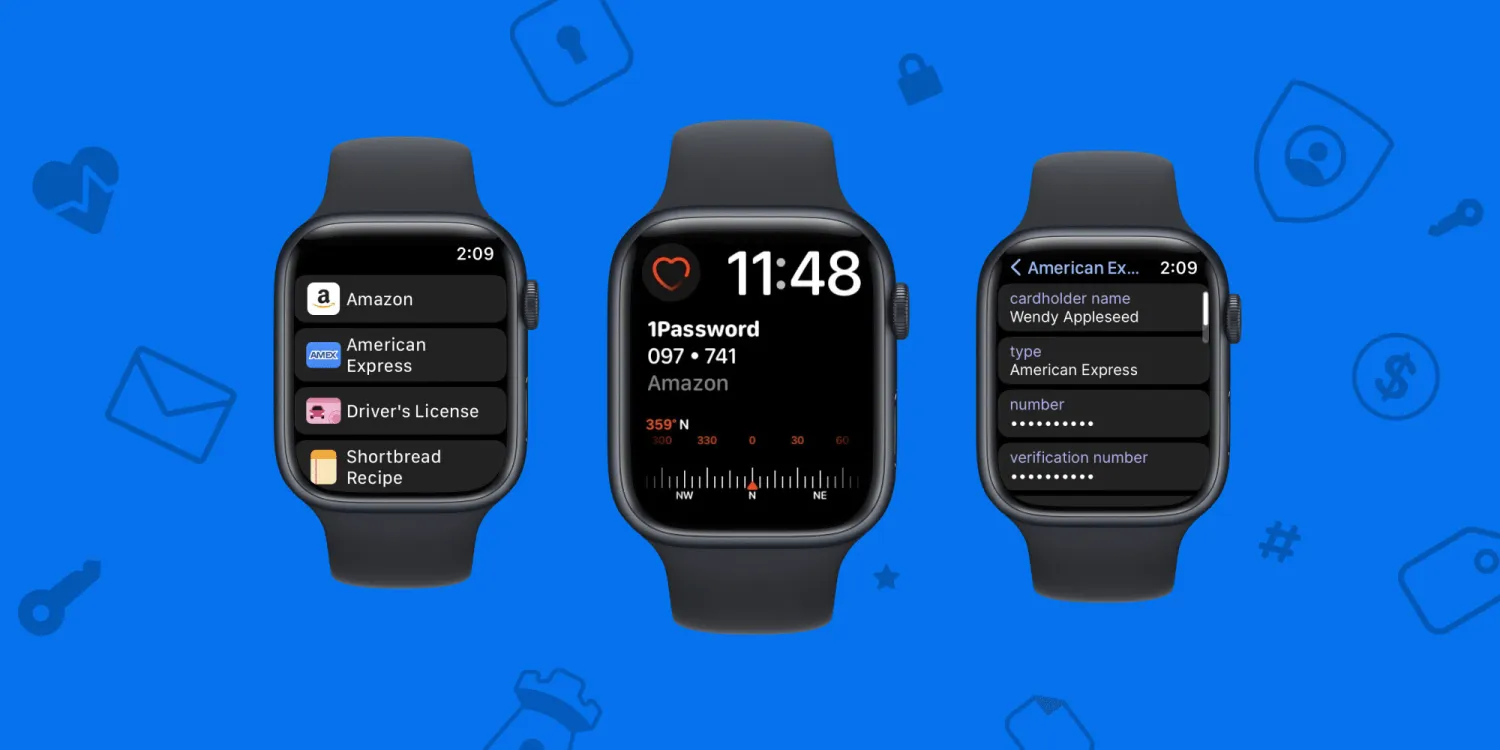 1Password 8 now includes rebuilt Apple Watch app with Large Type view and watch face complications