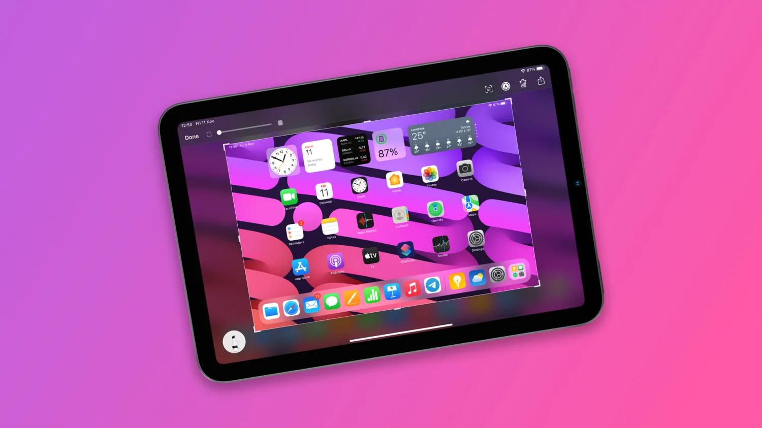 Here’s how to take screenshots on your iPad using gestures with iPadOS 16