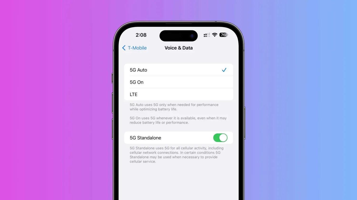 How to check if iPhone has 5G Standalone turned on and is working in iOS 16.4
