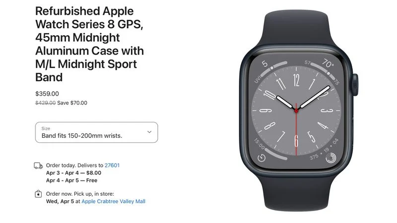 Refurbished Apple Watch Series 8 and Apple Watch SE 2 Models Now Available From Apple
