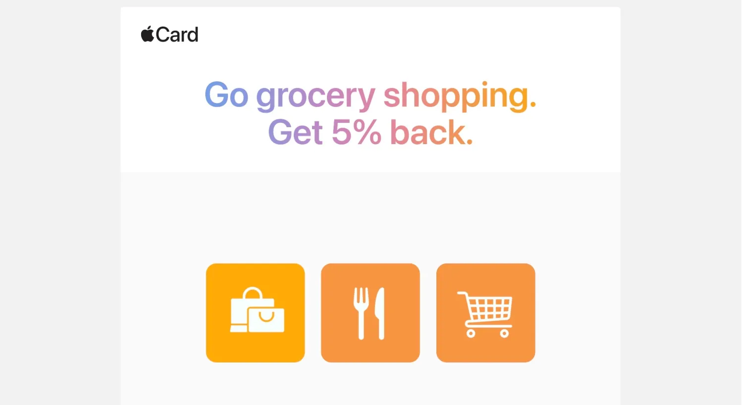 Apple Card promo offers 5% Daily Cash back on grocery store purchases