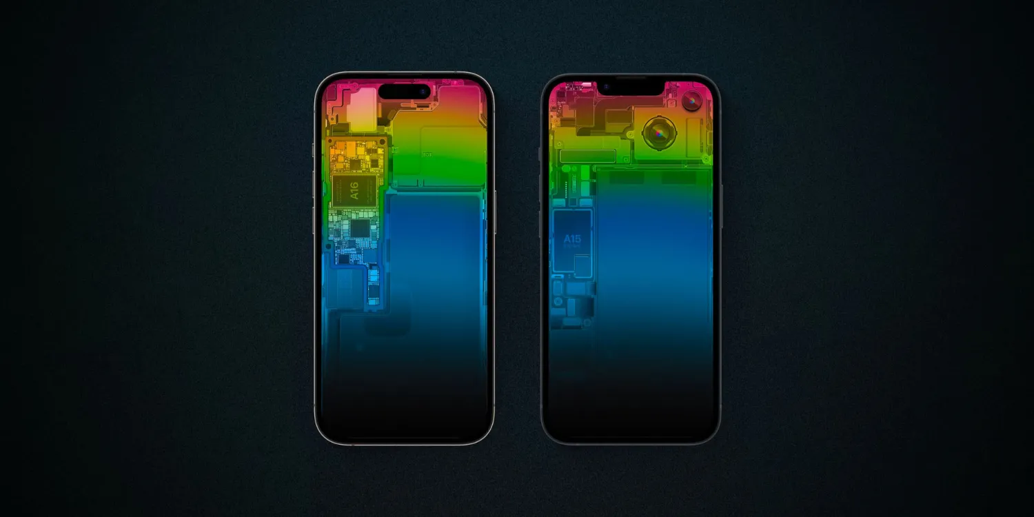 Download the iPhone 14 WWDC23 schematic wallpaper from Basic Apple Guy