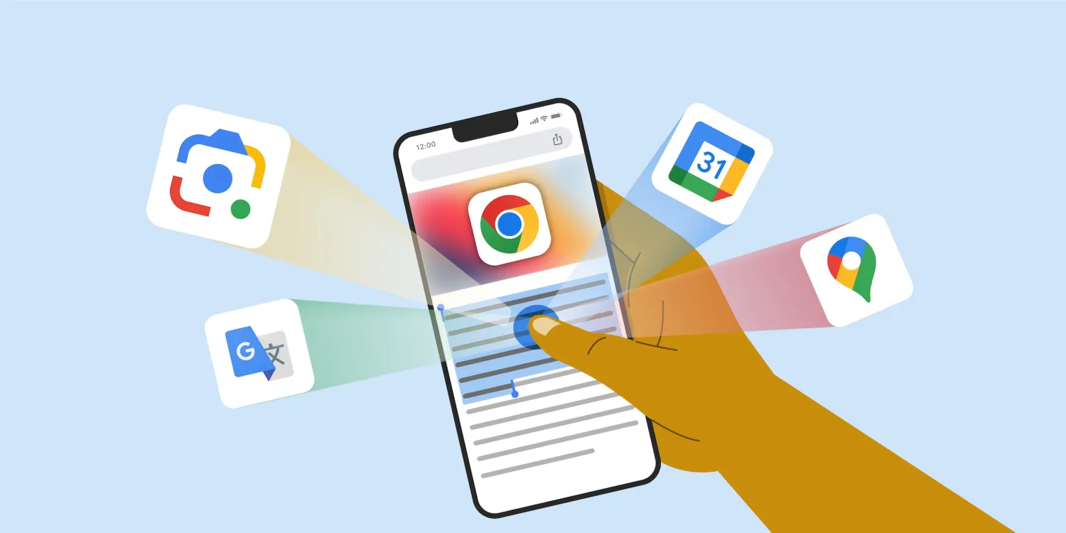Chrome for iOS adding mini Google Maps and integrating Calendar, Translate