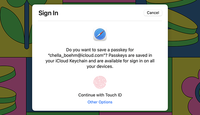Apple automatically assigns Apple ID owners their very own passkey in macOS Sonoma, iOS 17, and iPadOS 17
