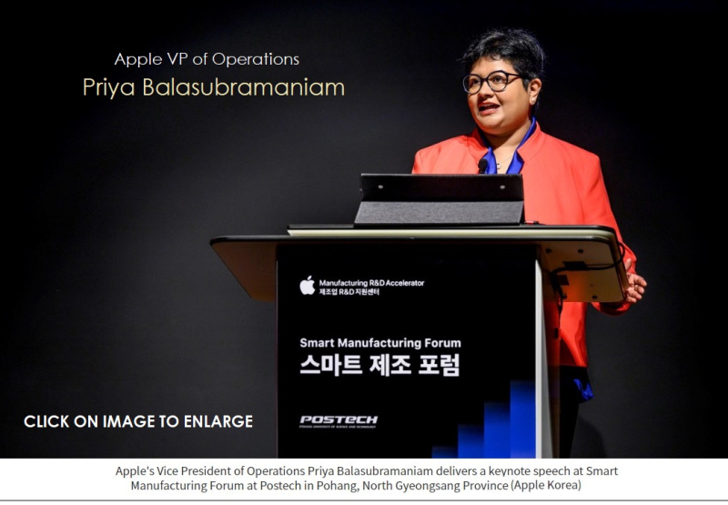 Apple launched their first Manufacturing R&D Accelerator today in Korea to discuss the impacts of AI & ML in Smart Manufacturing