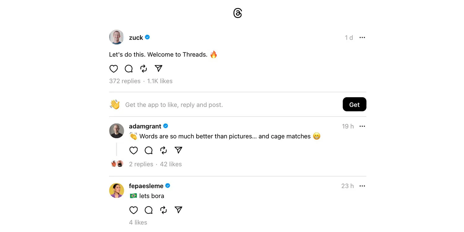 Threads iPhone app launches tomorrow; web preview today; no EU availability