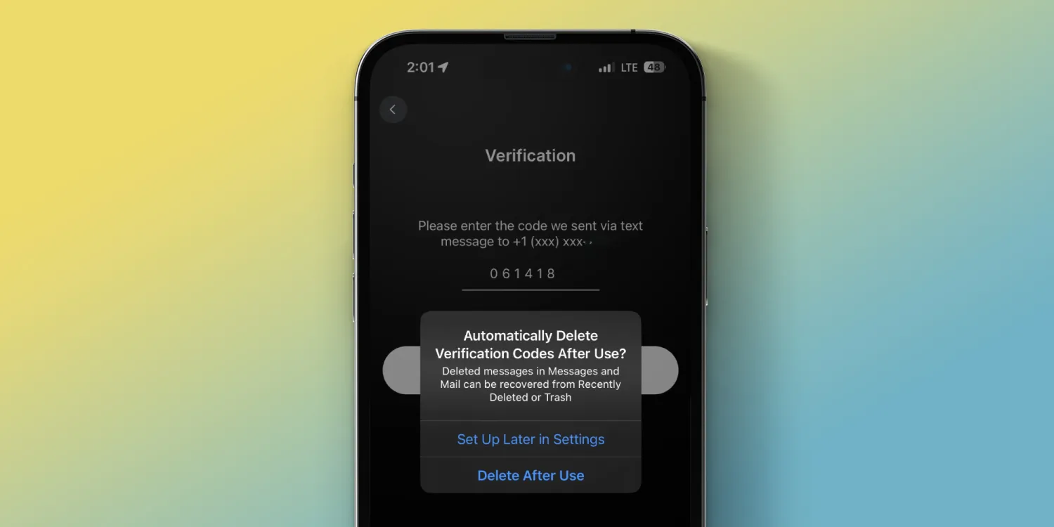 How to automatically delete iPhone 2FA code texts with iOS 17