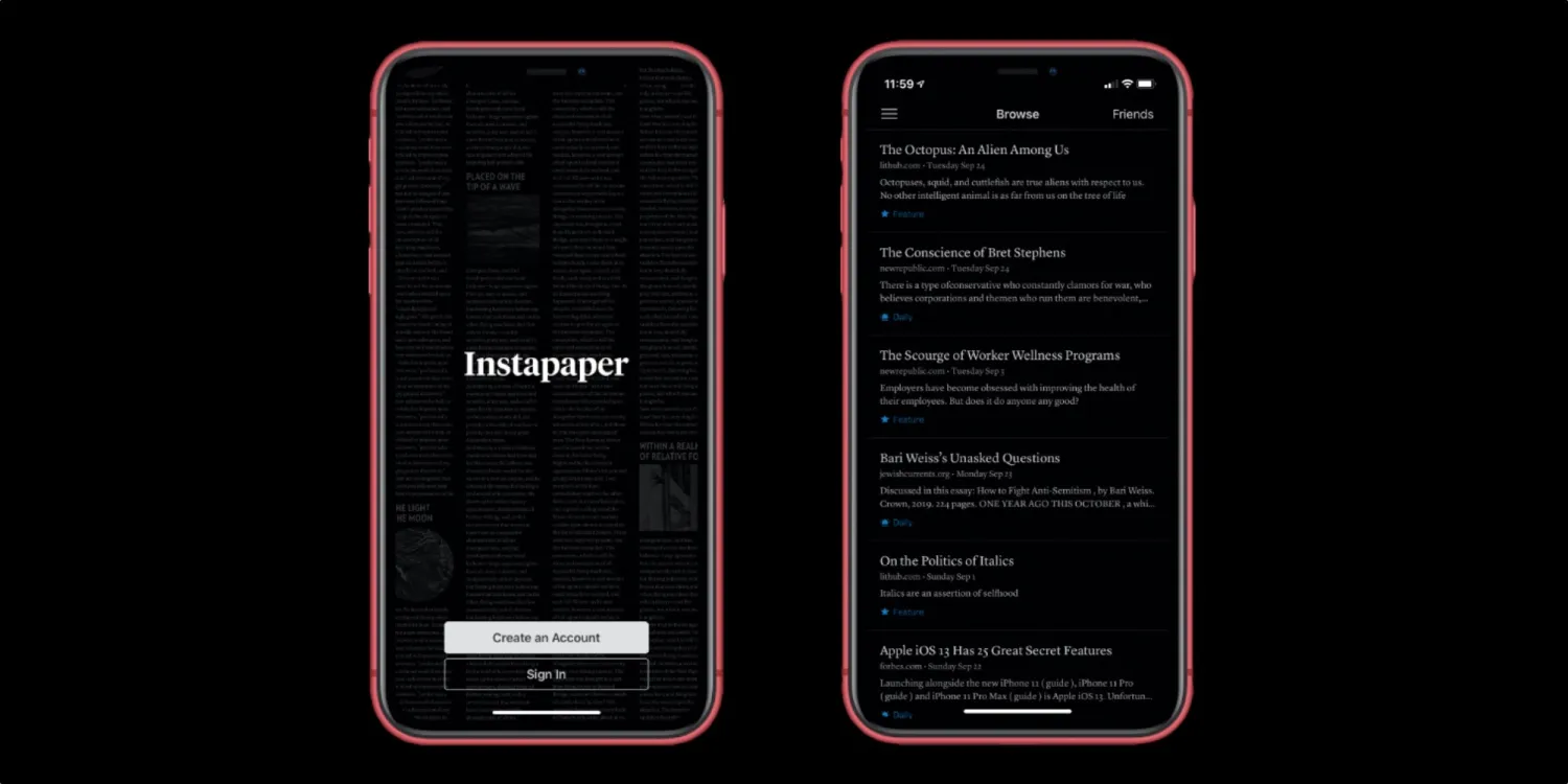 Instapaper for iOS and macOS adds article reordering, better Shortcuts integration, more