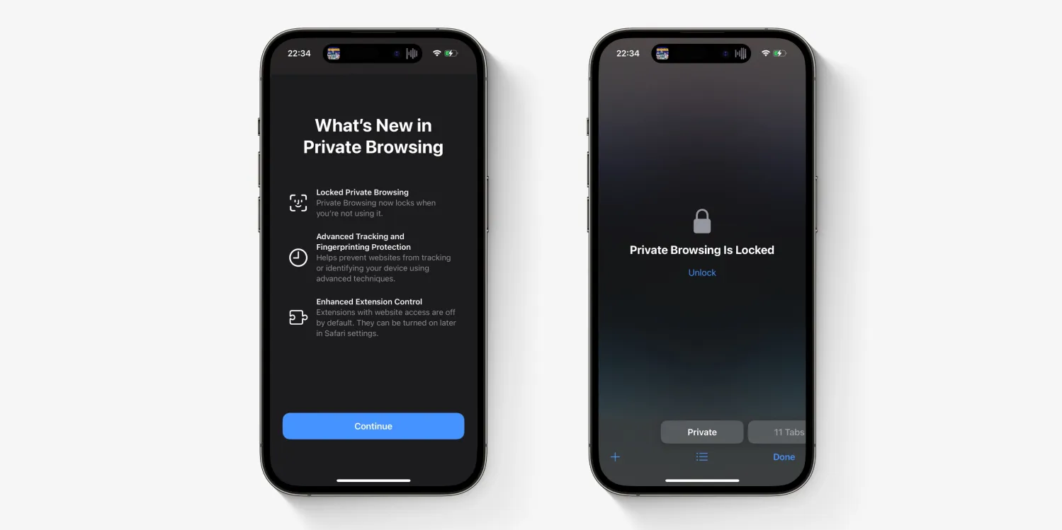iOS 17 locks access to your Safari private browsing tabs behind Face ID auth