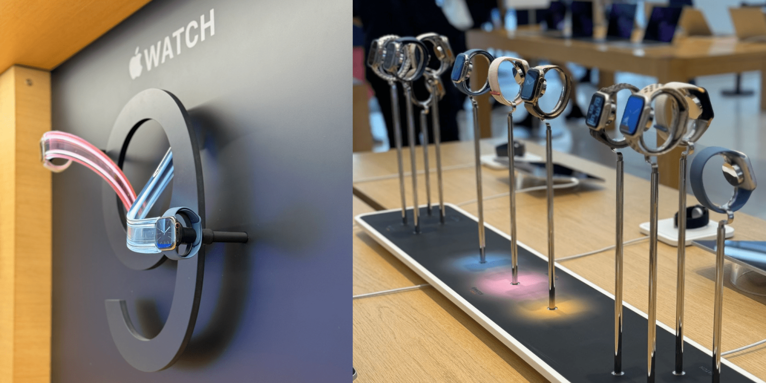 Apple Watch Series 9 retail display recreates colorful zoom effect from launch video