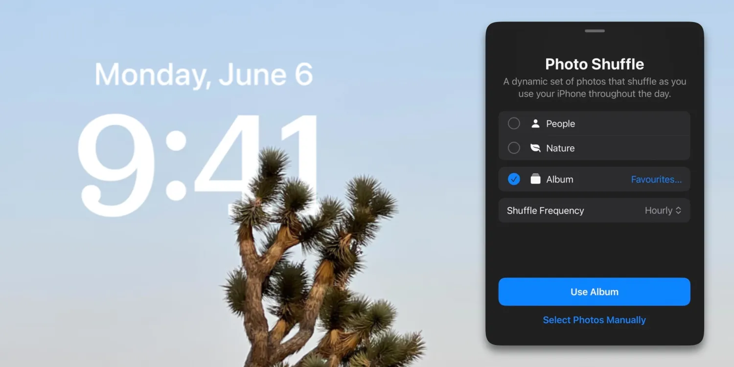 iOS 17.1 finally lets you pick the album to use for the Photo Shuffle lock screen