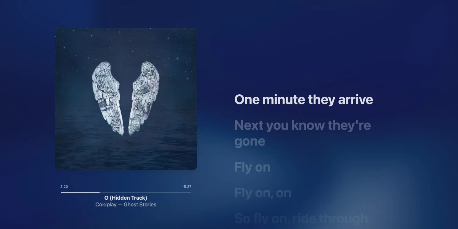 How to view Apple Music lyrics in fullscreen on the Mac