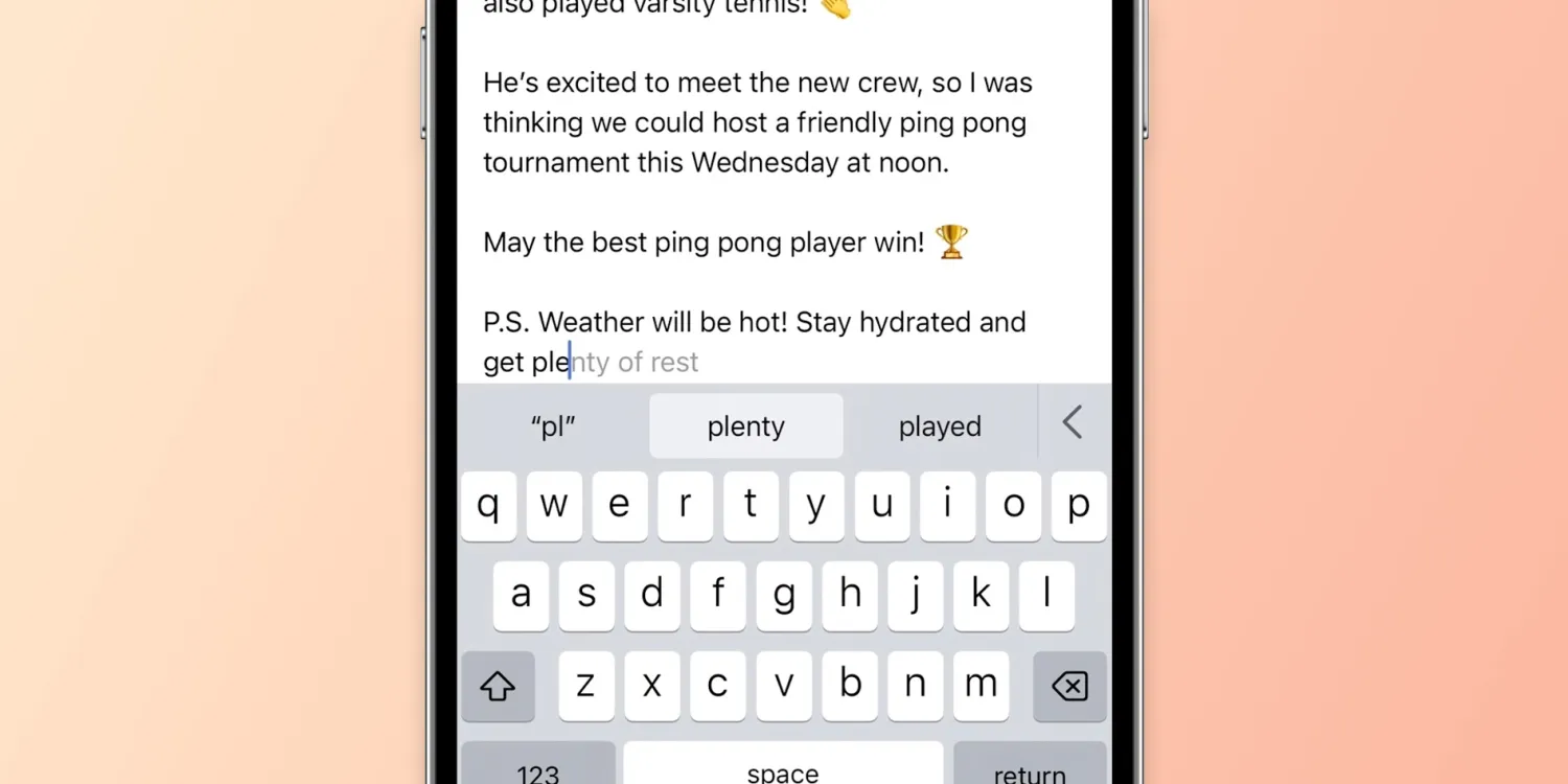 iOS 17.2 lets users disable inline text predictions without turning off predictive text