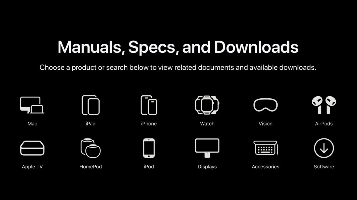 Apple Introduces Comprehensive Support Resource for Device Manuals, Specs, and Downloads