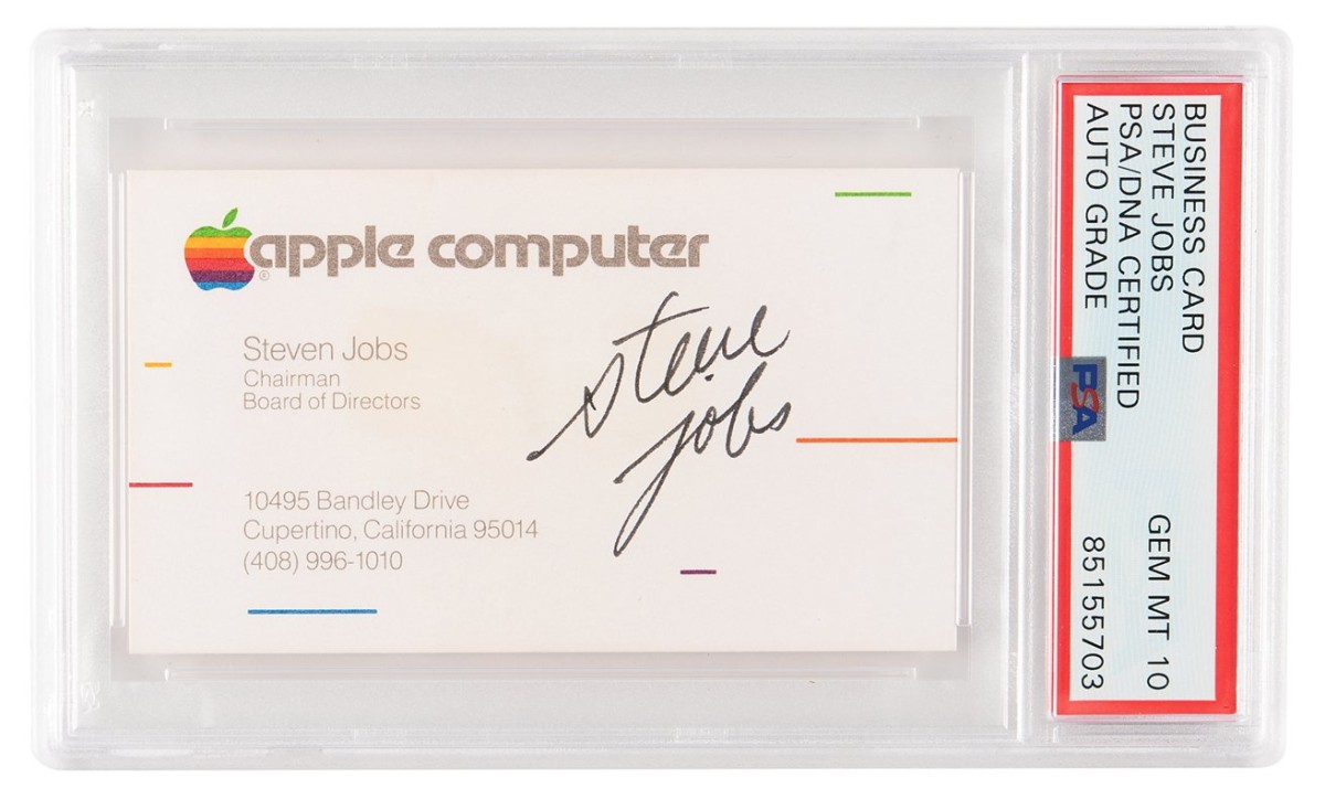 Rare Apple Memorabilia, Including Steve Jobs Signed Business Card, Fetches High Prices at Auction