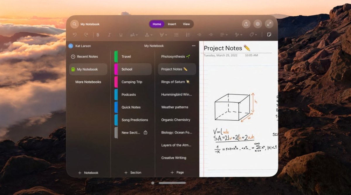 Microsoft OneNote Launches on Apple Vision Pro with Some Limitations